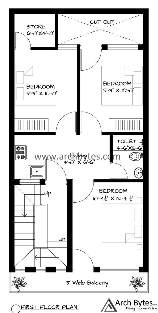 20' BY 30' FEET HOUSE FIRST FLOOR PLAN
