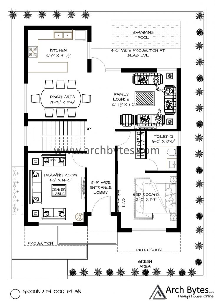 40*55 feet house plan