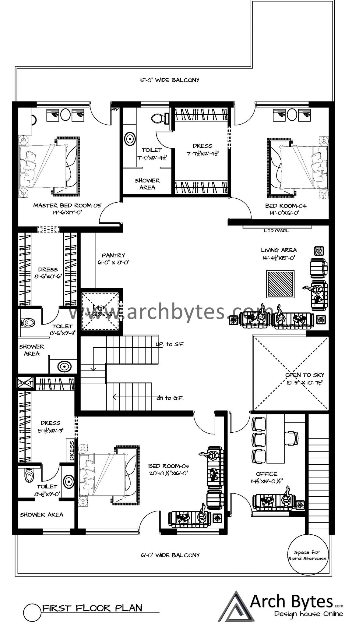 House Plan for 46 x 100 Feet Plot Size 511 Sq Yards (Gaj) | Archbytes