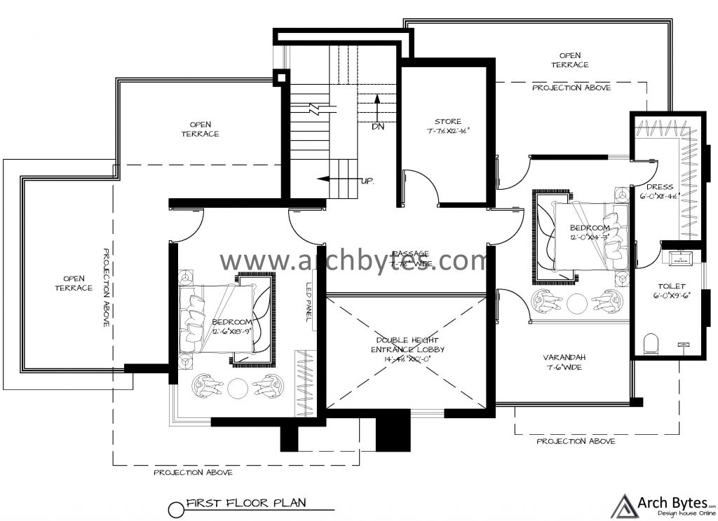75*-59 feet house plan