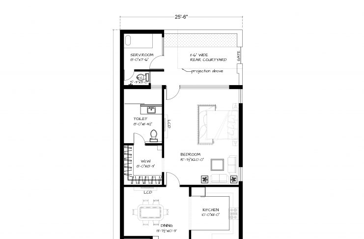 25x95 house plan