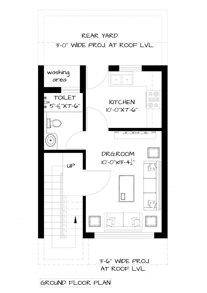 House Plan for 17x30 Feet Plot Size 57 Square Yards (Gaj) | Archbytes