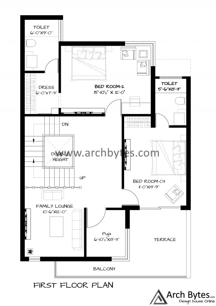 House Plan for 30x50 Feet Plot Size- 167 Sq Yards (Gaj) | Archbytes