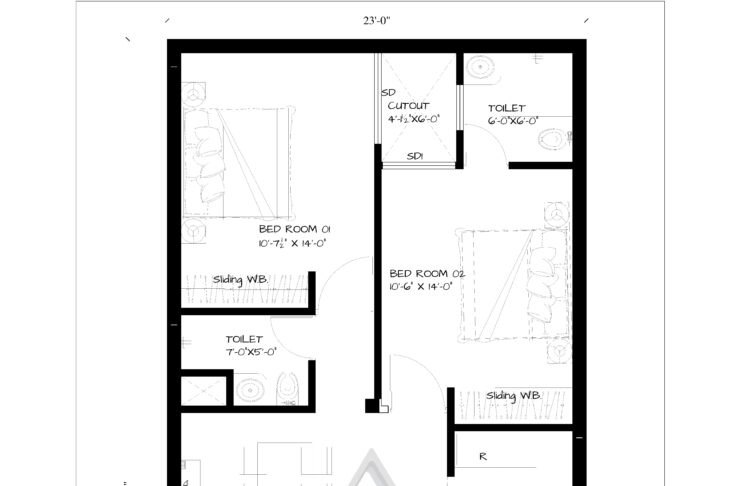 23x50 house design